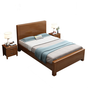 Lit en bois massif de style chinois avec rangement, 1,8 m, meubles de chambre à coucher pour adultes et personnes âgées - Product Image 3