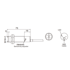 BXUAN BR3M-MDT-C-P, jangkauan deteksi 3M 24V PNP fotolistrik Retro saklar reflektif <span class=keywords><strong>Sensor</strong></span> optik logam silinder - Product Image 6