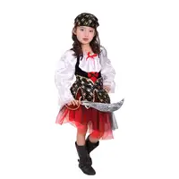 Decorazione dell'arco dei bambini gonna giocosa sottile Costume di Halloween Costume da pirata Crossdressing Costume da festa di Halloween per ragazze