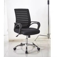 Chaise de bureau exécutive professionnelle noire à dossier moyen en maille, confortable et économique