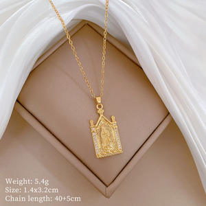 BOYI venta directa de fábrica Cadena de acero inoxidable lindo colgante dijes Collar para mujeres - Product Image 4