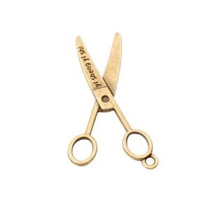 Breloque en alliage de zinc en forme de ciseaux ouverts, motif outil de couture <span class=keywords><strong>pour</strong></span> la décoration de badges de rétret de quilting - Product Image 2