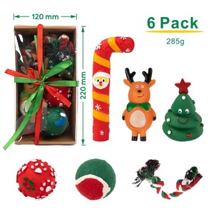 Juicepet Paquete Múltiple al Por Mayor de Juguetes Masticables para Perro de Navidad, Accesorios para Mascotas de Vinilo Duradero y Cuerda TPR; Set de Regalo para Perros para la Temporada Navideña - Product Image 5