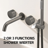 Filigrane 304 acier inoxydable rond robinet de douche inverseur mural encastré filigrane douche mitigeur pour salle de bain