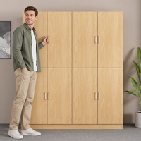 Armoire de rangement moderne multi-portes en MDF/PB, armoire à 8 portes pour appartement, chambre, hôtel, salon et usage scolaire