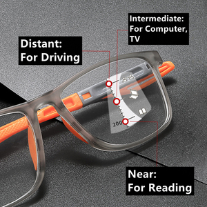 <span class=keywords><strong>Lunettes</strong></span> <span class=keywords><strong>de</strong></span> lecture bifocales hommes femmes Pc Rectangle <span class=keywords><strong>anti</strong></span>-dérapant Orange gris sport dioptrie 125 150 - Product Image 5