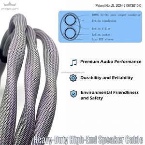 Calidad de audio perfecta Cable de altavoz de gama alta Audiophiles 5N OCC Flagship Conectores chapados en oro Monitor de blindaje trenzado DVD - Product Image 4
