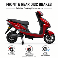 Sıcak SHANG LING Şehir E-Bisikleti 2 Kişilik Yetişkin Elektrikli Scooter Çift Amortisörlü Ön Arka Disk Fren Özel Batarya Guangzhou
