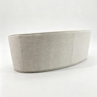 Sofá Seccional Moderno de Tela Bouclé Curvada, Sofá Tapizado Arqueado para Sala de Estar, Estructura de Madera Resistente, Ideal para Villa o Gimnasio