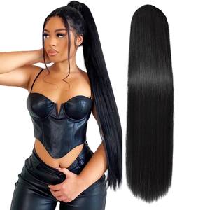 วิกผมหางม้าตรงยาวแบบครอสบอร์เดอร์ 34 นิ้ว เส้นใยคาเนคาลอน ทนความร้อนสูง เหมาะกับทุกรูปหน้า - Product Image 3