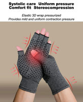 Sarung tangan tanpa jari pereda nyeri, sarung tangan silikon antiselip, sarung tangan Arthritis kompresi, sarung tangan layar sentuh