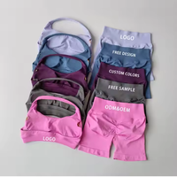 Impact ensembles d'entraînement pour femmes 2 pièces torsion avant licou soutiens-gorge de sport Booty Shorts exercice Gym Yoga Gym Fitness ensembles en gros