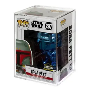 Temizle toz geçirmez pleksiglas Funko POP kutulu vinil şekil sürgülü geri akrilik vitrin toplayıcı saklama kutusu koruyucu