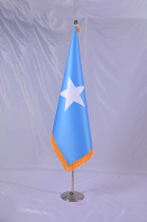 Ensemble de poteaux de drapeau en acier inoxydable couleur or et argent, sur pied, pour bureau, vente en gros