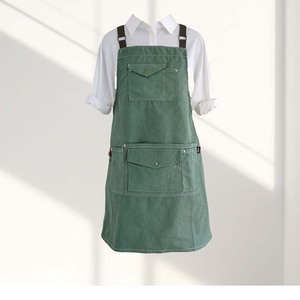 Tablier de travail en toile à la mode anti-encrassement et couverture résistante à l'usure, logo personnalisé de vêtements de travail de barbier de <span class=keywords><strong>café</strong></span> de jardinage - Product Image 2