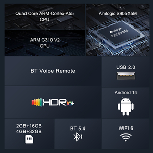 TV Box CE Compacto con Android 14, Reproductor Multimedia de Streaming 4K Portátil, WiFi 6 para 5.4, Amlogic S905X5M Quad Core para USB - Product Image 2
