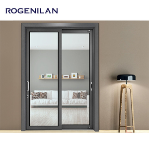 Portes coulissantes en aluminium à double vitrage avec cadre en aluminium ROGENILAN, design moderne, rail en acier inoxydable - Product Image 6