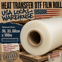 Film PET de transfert thermique de qualité supérieure, rouleau de 33 cm x 100 m, film DTF à haute élasticité pour impression sur t-shirts et vêtements