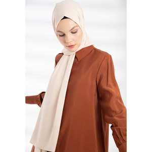 Chal de punto crepé beige - Product Image 3