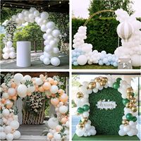 Perlengkapan Garland Balon Lateks Mutiara Putih Berbagai Ukuran untuk Dekorasi Latar Belakang Pesta Pernikahan, Ulang Tahun, dan Baby Shower