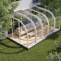 Véranda moderne à toit coulissant rétractable, écologique, avec verre Low-E, solution complète pour extérieur résidentiel, villa, hôtel, entrepôt, au sol