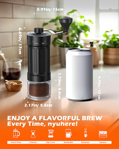 Molinillo de Café Manual Portátil de Diseño Moderno, de Acero Inoxidable y Cerámica, con Ajustes Regulables - Product Image 4