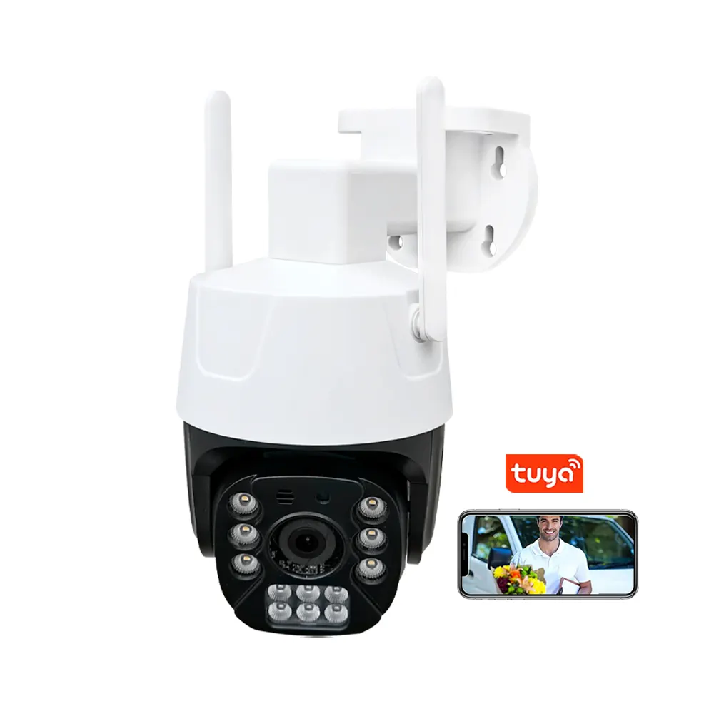 Caméra IP PTZ de sécurité pour maison intelligente Tuya, caméra de Surveillance extérieure WiFi Bullet CCTV étanche