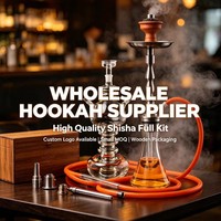 Ensemble de chicha en verre soufflé à la main, double embout, un seul tuyau, finition miroir moderne, coffret cadeau