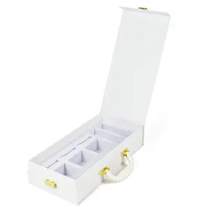 Coroa ganhar produtos armazenamento caixa skincare embalagem conjunto branco ouro design personalizado cor branca ondulado mail lidar com caixas de papel