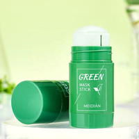 Masque solide au thé vert pour un nettoyage en profondeur du visage, contre l'acné, les pores dilatés et les points noirs, masque facial en argile avec logo personnalisé