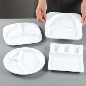 <b>Melamine</b> tableware <b>plates</b>, catering-specific three-compartment snack <b>plates</b>, imitation porcelain cold dish platters, braised - Product Image 1