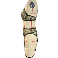 Ensemble de soutien-gorge Sexy à imprimé léopard pour femmes, avec porte-jarretelles en maille, trois pièces, Lingerie à gros seins