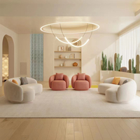 Sofá de Dos Plazas de Terciopelo para Sala de Estar de Apartamento o Villa Moderna, con Fundas de Lana de Cordero, Funciones de Sofá Cama y Reclinable