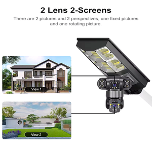 Farola PIR 4G con energía Solar de 4MP con cámara, lámpara Solar impermeable HD de doble lente y conexión de cámara Solar, seguimiento de movimiento AI - Product Image 3