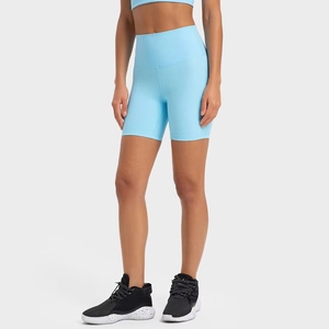 Shorts de yoga côtelés unis taille haute pour femme DK364 – Collection été – Idéal pour le sport et le fitness - Product Image 5