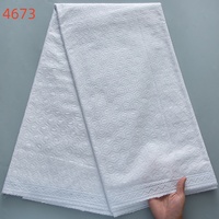 4673 Prix de gros Dentelle africaine en coton brodée Dentelle suisse de haute qualité en voile pour hommes et femmes Robes de fête de mariage
