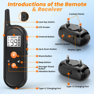 Tize-Collar de adiestramiento para perros 4, dispositivo recargable con control remoto de 300M, con pantalla Led - Product Image 4