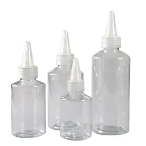 50ml100ml150ml200ml plastik Spouted BottleTransparent eğimli omuz sıkmak BottleDrop dağıtım şişe