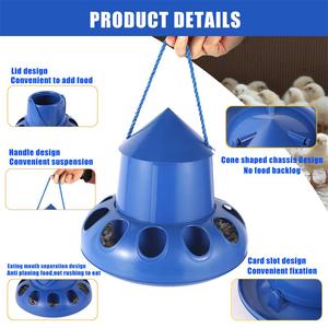 Mangeoire automatique pour pigeons et poulets, seau distributeur de nourriture pour oiseaux, bol à 11 trous pour poulets, pigeons, cailles, poules et perruches - Product Image 3
