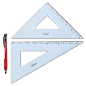 ARDA - UNI KIT PAR DE CUADRADOS + LÁPIZ MECÁNICO 0.7mm AZUL TRANSPARENTE - Product Image 1
