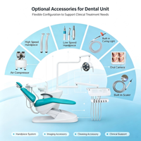 Fauteuil dentaire ergonomique réglable avec lampe d'opération pour usage dentaire humain, traitement des dents et gestion des maladies buccales