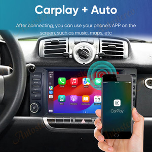 Autostereo 8 pulgadas Android13 Carplay estéreo para Mercedes Bens Smart Fortwo 2011-2014 navegación GPS coche Radio reproductor Multimedia - Product Image 3