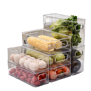 Lot de 6 boîtes de rangement rectangulaires multifonctionnelles pour <span class=keywords><strong>congélateur</strong></span>, empilables, polyvalentes, pour légumes - Product Image 1