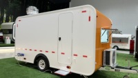 Nouvelle remorque de food truck en fibre de verre ORANGE, équipement de cuisine mobile avec caractéristiques de cuisine commerciale pour les frites