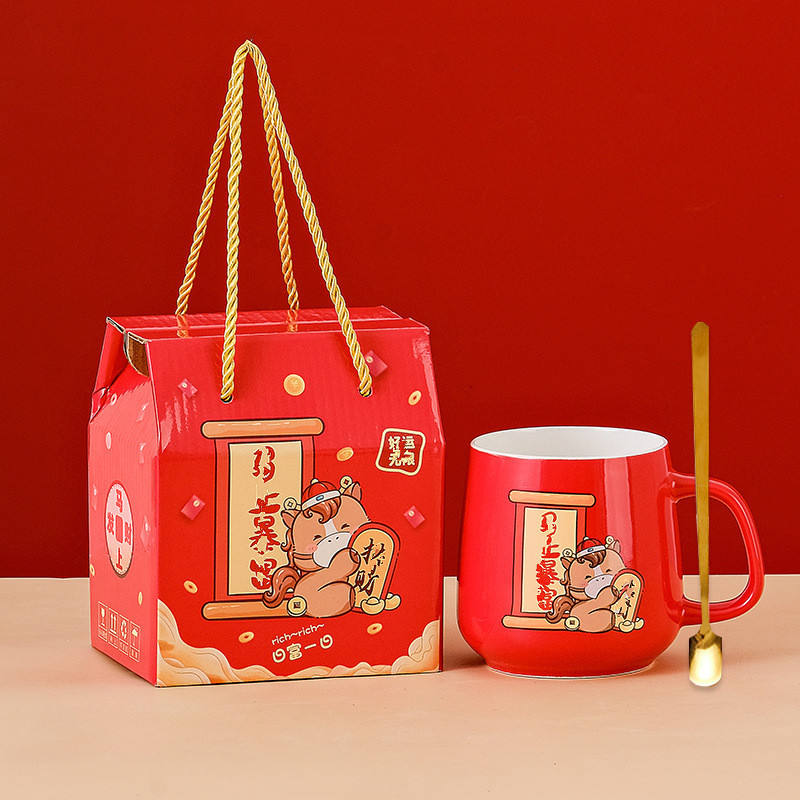 Store Cup Inverted Cartoon Bear Thermos Cup Set Ceramic Cup Water Bottle Gift Box Mug ...