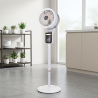 Ventilateur sur pied électrique intelligent avec télécommande, 1 à 8 vitesses, antibactérien, avec boîte à parfum, oscillant, économe en énergie, en plastique