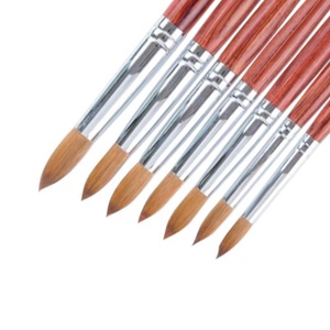 Profesional hecho a mano Kolinsky Nylon Gel Liner 11 tipo forma <span class=keywords><strong>de</strong></span> cabeza oro rosa cristal Metal mango plano francés cepillo <span class=keywords><strong>de</strong></span> <span class=keywords><strong>uñas</strong></span> - Product Image 1