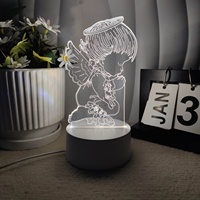 Lampe LED 3D religieuse Jésus à prix de gros avec effet visuel croix pour décoration de chevet de chambre