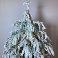 Nouveau modèle 2026 Grand sapin de Noël artificiel floqué en PE, feuilles de saule, pré-éclairé par LED, 180-210 cm, pour salon, maison, centre commercial, décoration