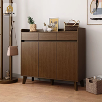 Meuble à chaussures HarmTai 3 tiroirs 3 portes, style scandinave, pour chambre et entrée, avec poignée dissimulée, 5 pieds, écologique, pour couloir